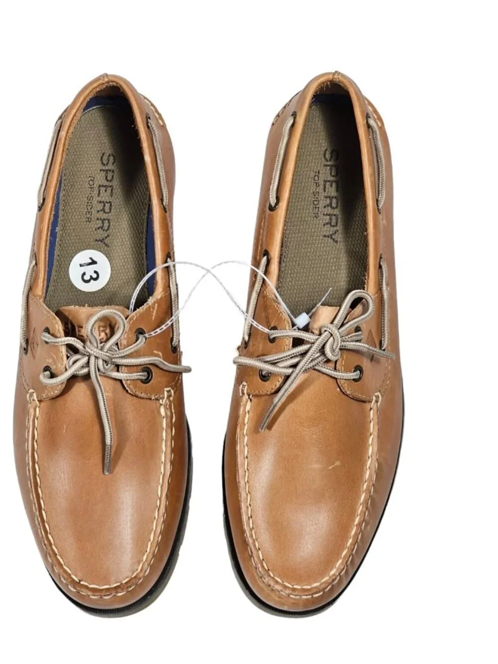 Sperry Top Sider Leeward 2 Eye Mens 13 EU 46 Sahara Brown Leather Shoes NWOB